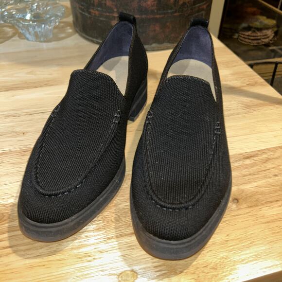 Rothy's The Lug Loafer Shoes Women's W 8 Onyx Black Merino Wool Knit Chunky - Picture 1 of 16